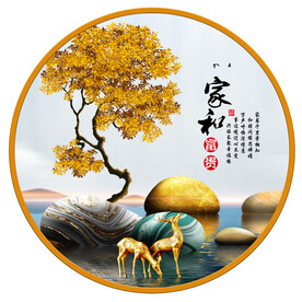 家和富贵圆形画