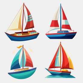 简约矢量帆船