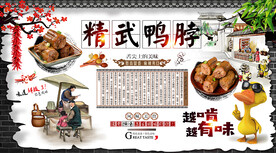 精武鸭脖背景墙