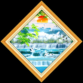 山水画 流水生财