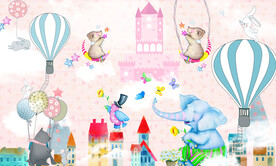 卡通儿童房背景墙