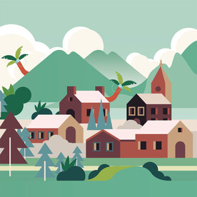 清明时节矢量插图风景设计