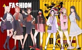 服装店潮流背景墙壁画