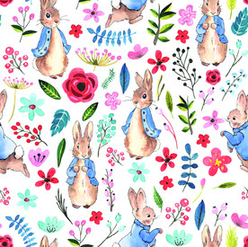 数码印花彩绘兔子