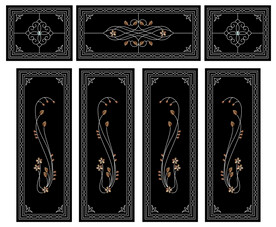 高清分层透明底推拉门玻璃打印图