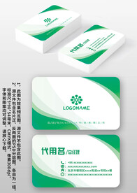 绿色线条科技环保食品教育名片