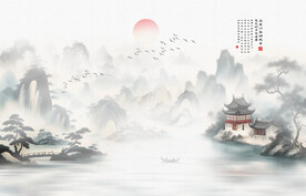 新中式山水装饰画