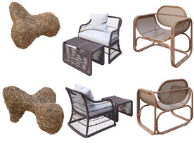 休闲编织椅子组合