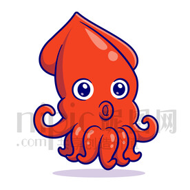 可爱卡通乌贼章鱼