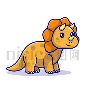 可爱卡通恐龙三角龙