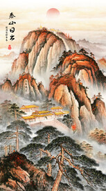 竖幅山水画
