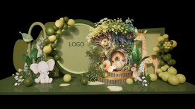 森系生日宴派对布置su模型