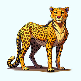 矢量野生动物猎豹