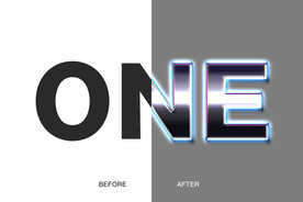 炫光蓝色立体字样式