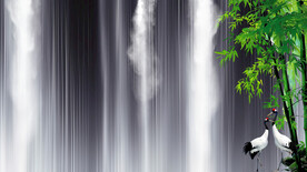 瀑布背景墙