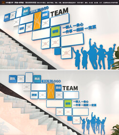 企业楼梯照片墙