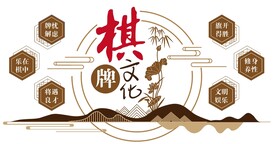 活动中心棋牌室棋牌文化墙