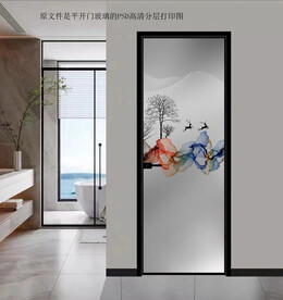 高清分层透明底平开门打印图