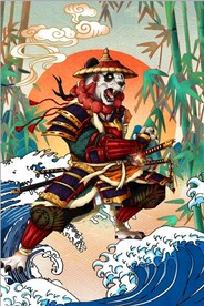 国风潮功夫熊猫装饰壁画