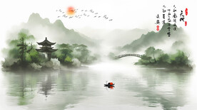 水墨画江南水乡