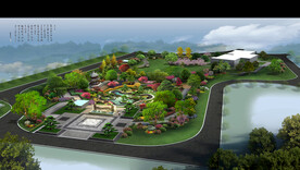 中式园林小区效果图