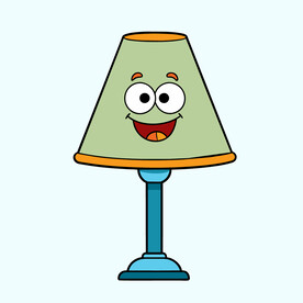 矢量漫画台灯形象设计