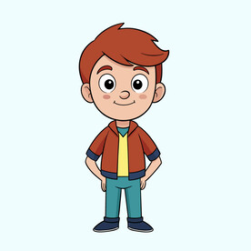 矢量人物可爱的小男孩