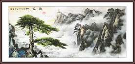 迎客松客厅装饰画