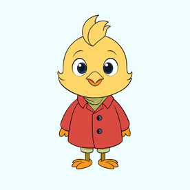 矢量动物形象设计可爱的小鸡
