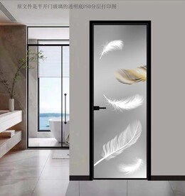 高清分层透明底平开门打印图