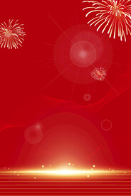 节日喜庆烟花地毯金色闪光红背景