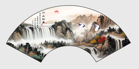 扇形山水画