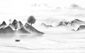 新款 现代灰色山水 TiF分层