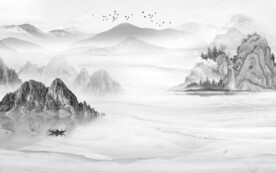 最新 现代灰色山水 TiF分层