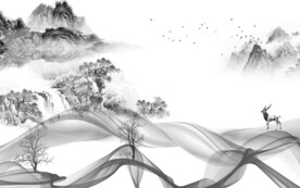 高端 现代灰色山水 TiF分层