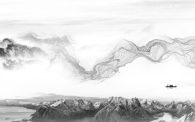 高清 现代灰色山水 TiF分层