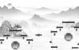 高档 淡雅灰色山水 TiF分层