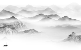 灰色高清山水 TiF分层