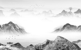 爆款 灰色高清山水 TiF分层