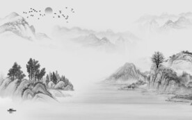 高雅 灰色客厅山水 TIF分层