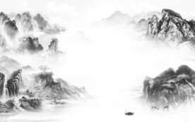 新款 简约灰色山水 TiF分层