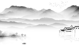 爆款 客厅灰色山水 TiF分层