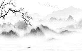 水墨 灰色高雅山水 TiF分层