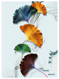 银杏叶玄关客厅装饰画