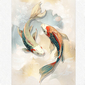 双鱼玄关装饰画