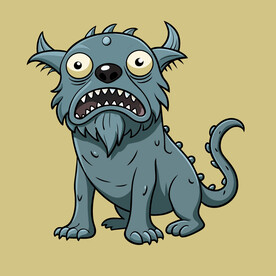 矢量怪兽漫画设计元素大嘴狗