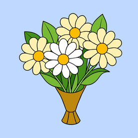 矢量植物一束简约小花