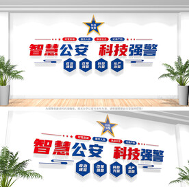 科技强警公安标语文化墙