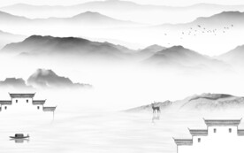 大气 奢雅灰色山水 TIF分层