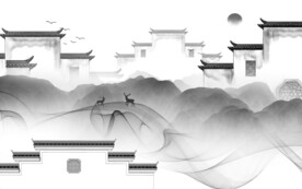 高档 灰色客厅山水 TIF分层